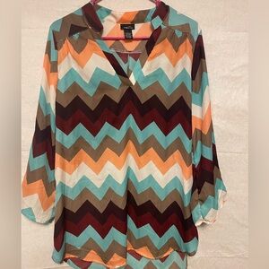 Multi color blouse 3/4 sleeves